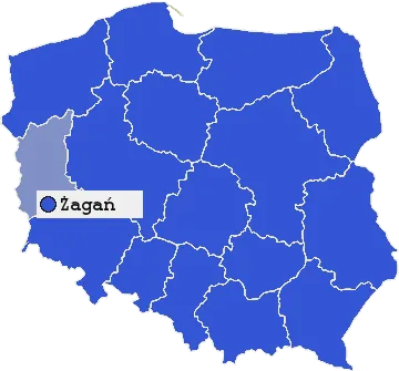 Mapa Żagania